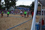 Deutsch: Beachhandball bei den Olympischen Jugendspielen 2018; Tag 5, 10. November 2018; Mädchen, Platzierungsrunde - Mauritius-Venezuela 0:2 English: Beach handball at the 2018 Summer Youth Olympics at 11 October 2018 – Girls Consolation Round – Mauritius-Venezuela 0:2