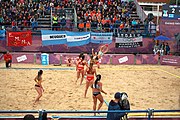 Deutsch: Beachhandball bei den Olympischen Jugendspielen 2018; Tag 5, 10. November 2018; Mädchen, Hauptrunde - Kroatien-Argentinien 1:2 English: Beach handball at the 2018 Summer Youth Olympics at 11 October 2018 – Girls Main Round – Croatia-Argentina 1:2