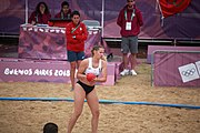 Deutsch: Beachhandball bei den Olympischen Jugendspielen 2018; Tag 5, 10. November 2018; Mädchen, Hauptrunde - Kroatien-Niederlande 1:2 English: Beach handball at the 2018 Summer Youth Olympics at 11 October 2018 – Girls Main Round – Croatia-Netherlands 1:2