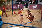 Deutsch: Beachhandball bei den Olympischen Jugendspielen 2018; Tag 5, 10. November 2018; Mädchen, Hauptrunde - Chinese Taipei (Taiwan)-Niederlande 1:2 English: Beach handball at the 2018 Summer Youth Olympics at 11 October 2018 – Girls Main Round – Chinese Taipei (Taiwan)-Netherlands 1:2