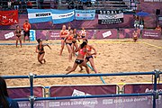 Deutsch: Beachhandball bei den Olympischen Jugendspielen 2018; Tag 5, 10. November 2018; Mädchen, Hauptrunde - Chinese Taipei (Taiwan)-Niederlande 1:2 English: Beach handball at the 2018 Summer Youth Olympics at 11 October 2018 – Girls Main Round – Chinese Taipei (Taiwan)-Netherlands 1:2