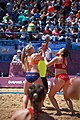 Deutsch: Beachhandball bei den Olympischen Jugendspielen 2018 in Buenos Aires; Tag 7, 13. Oktober 2018; Mädchen, Halbfinale – Niederlande-Kroatien 0:2 English: Beach handball at the 2018 Summer Youth Olympics in Buenos Aires at 13 October 2018 – Girls Semifinal – Netherlands-Croatia 0:2 Español: Handball de playa en los Juegos Olimpicos de la Juventud Buenos Aires 2018 en 13 de octubre de 2018 – Semifinales Femeninas - Países Bajos-Croacia 0:2