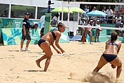 Deutsch: Beachvolleyball bei den Olympischen Jugendspielen 2018; Tag 11, 17. Oktober 2018; Mädchen, Finale – Italien (Claudia Scampoli & Nicol Bertozzi)- Russland (Maria Woronina & Maria Botscharow) 0:2 (19–21/19–21) English: Beach volleyball at the 2018 Summer Youth Olympics at 17 October 2018 – Girls Final – Italy (Claudia Scampoli & Nicol Bertozzi) - Russia (Maria Voronina & Maria Bocharova) 0:2 (19–21/19–21)