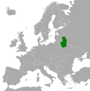 Карта Генерального округа Белоруссия (зелёным), администрации в Могилеве, Брянске и Смоленске не указаны.