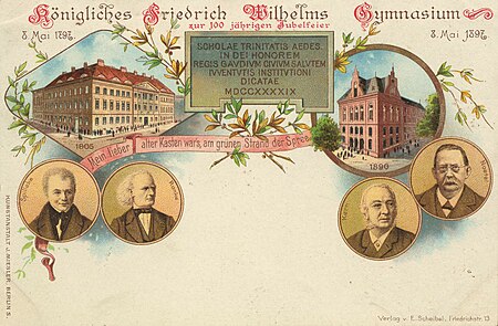 Berlin, Mitte, Berlin Kgl. Friedrich Wilhelms Gymnasium (Zeno Ansichtskarten)