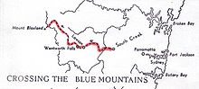 Route of the Blaxland, Lawson, and Wentworth Crossing of 1813