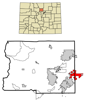 Boulder County Colorado Incorporated and Unincorporated areas Erie Highlighted.svg