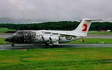 BAe 146-200 in advertisement livery in 2000