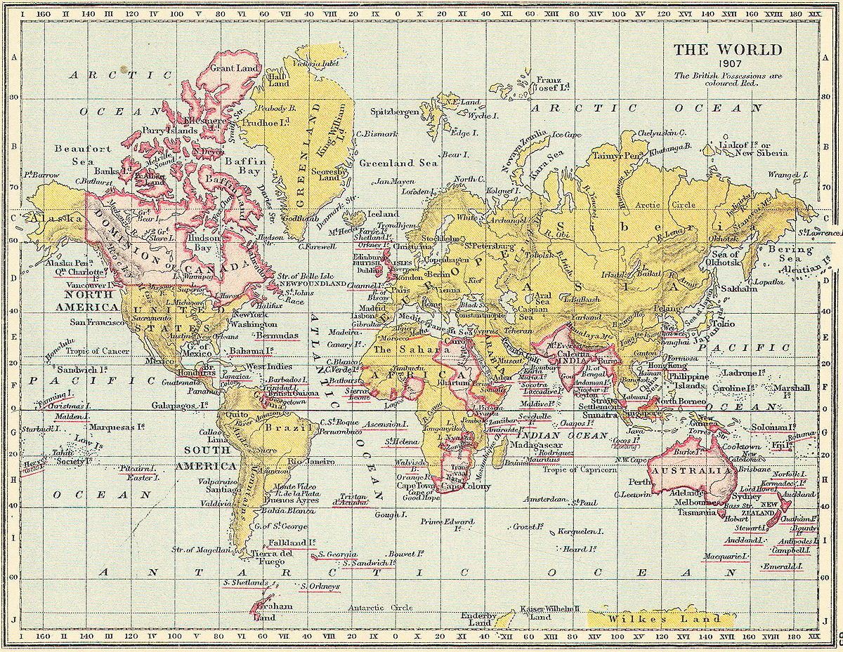 Карта британской империи 1914