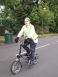 When ridden, the handle-bars, pedals and saddle are in the same position as a normal bicycle