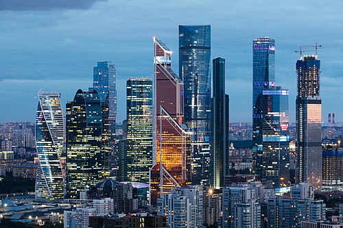 מוסקבה היא מרכז פיננסי מרכזי באירופה, ויש לה את אחת הכלכלות העירוניות הגדולות בעולם (אנ'). (בתמונה: מרכז העסקים המוסקבאי
הבינלאומי "מוסקבה סיטי")