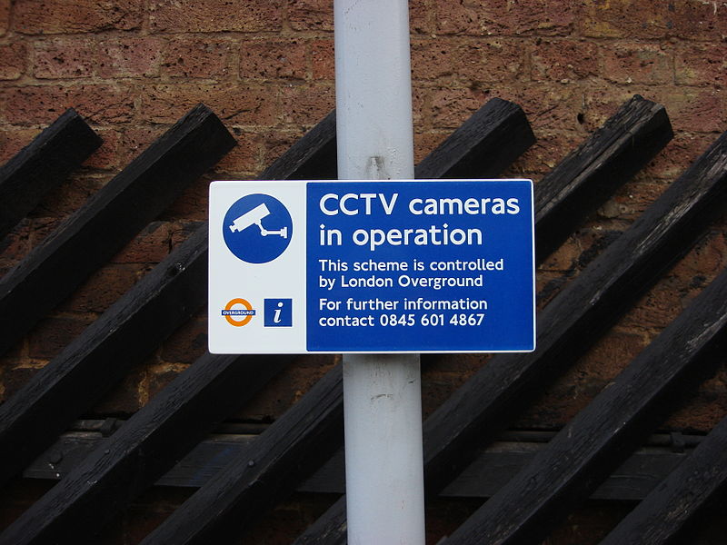 File:CCTV Overground sign at Kilburn High Road.jpg