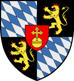 The Arms of Maximilian, Duke of Bavaria, Arch-Steward and Prince-Elector COA family de Kurpfalz.svg