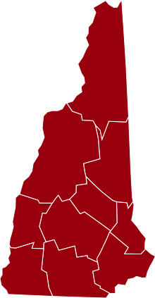 COVID-19 Prevalence in New Hampshire by county.svg