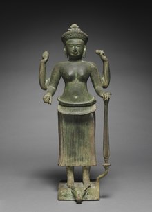 Cambodia, Koh Ker, 10th century - Durga as the Slayer of the Buffalo Demon - 1996.27 - Cleveland Museum of Art.tif