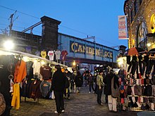 The section of North London Line proposed for the HS1 link, as it passes over Camden Lock railway bridge Camden Lock railway bridge in December 2011.JPG