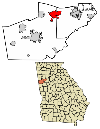 File:Carroll County and Douglas County Georgia Incorporated and Unincorporated areas Villa Rica Highlighted 1379528.svg