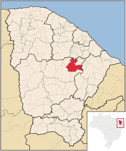 Localização de Quixadá no Ceará