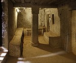 Cerveteri, tomba dei capitelli, 600-550 ac ca., sala con capitelli di tipo eolico, 03.jpg