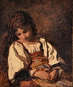Thomas Couture, Jeune fille endormie • 1850.