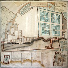 Plans of Marsan from 1718 in the Pons municipal museum Chateau de Pons 1718 Marsan 3046.jpg