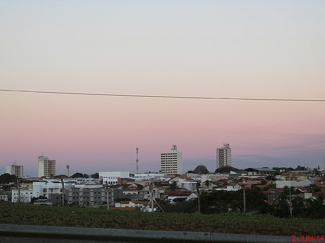 Vista do município ao entardecer