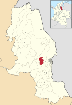 Location o the municipality an toun o Santiago in the Norte de Santander Depairtment o Colombie.