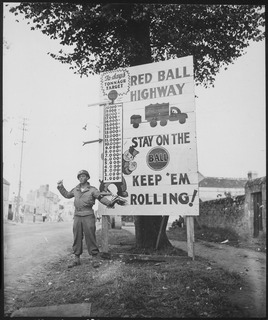 Red Ball Express Allied convoy route during WWII