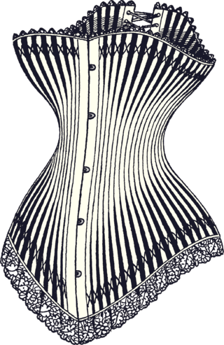 <span class="mw-page-title-main">Corset</span> Garment, reinforced with stays, that supports the waistline, hips and bust.