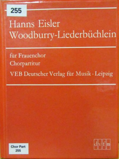 Cover of a library copy of the Woodbury Songbook (which contains a spelling error of Woodbury's name)