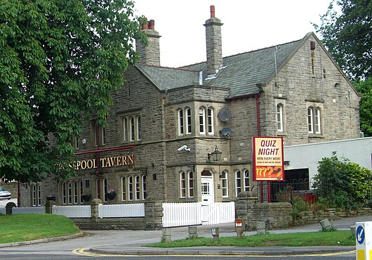 The Crosspool Tavern, a pub on Manchester Road since 1824, the original building was replaced by this structure in 1930.