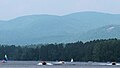 Crystal Lake in summer, with Belknap Mountain in distance