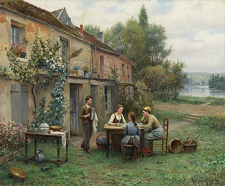 Изменения в деревенской жизни 19 века. Художник Daniel Ridgway Knight (1839-1924). Даниэль Риджуэй Найт художник. Дэниел Риджуэй Найт Coffee in the Garden. Daniel Ridgway Knight картины.