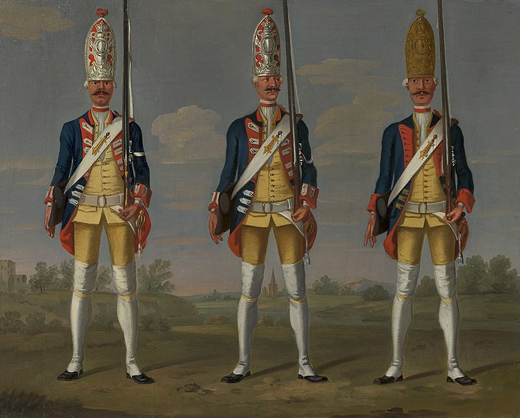 File:David Morier (1705^-70) - Grenadiers, Infantry Regiments "Stammer", "Tunderfeld" and "Both" - RCIN 406859 - Royal Collection.jpg