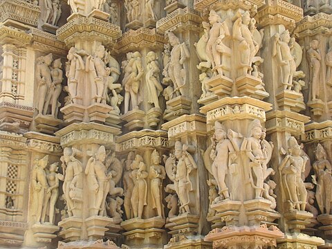 Sculpture-Group, Outer Wall, Devi Jagadambi Temple, Khajuraho