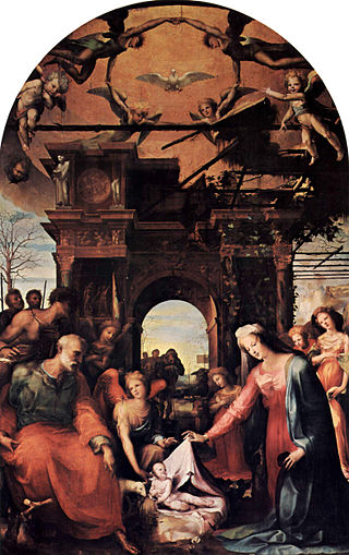 <i>San Martino Nativity</i> Painting by Domenico Beccafumi