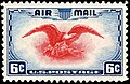 Image photo du timbre US Airmail, 6 cents, émission de 1938.