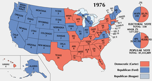 The electoral map of the 1976 election.
