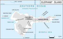 Detailkaart van Elephant Island