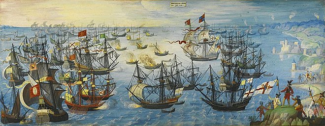 The Spanish Armada off the English coast in 1588
