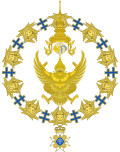 Emblem von Vajiralongkorn von Thailand (Orden der Seraphim).svg