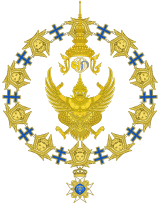 Emblem of Vajiralongkorn of Thailand (Order of the Seraphim).svg