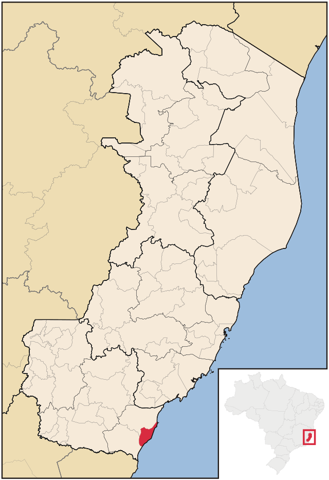 Localização de Marataízes no Espírito Santo