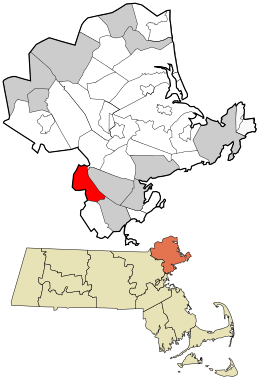 Essex County Massachusetts incorporated and unincorporated areas Lynnfield highlighted.svg