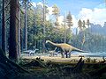 Painting of Europasaurus in environment