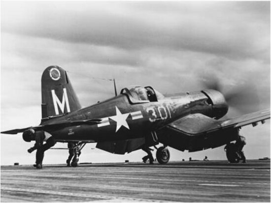 F4U-5 Corsair of VF-23 on USS Wright in November 1948