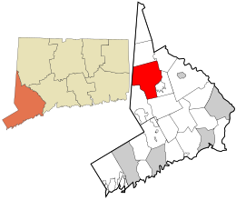 Umístění v Fairfield County a stát Connecticut