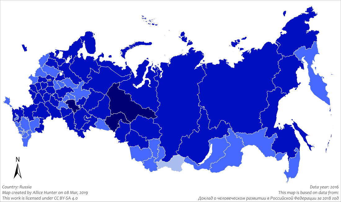 List of federal subjects of Russia by Human Development Index