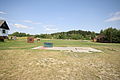 English: Field with dance place in Kojatín, Třebíč District. Čeština: HJřiště s taneční plochou v Kojatíně.