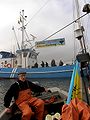 Elbfischerdemo auf der Elbe bei Blankenesse